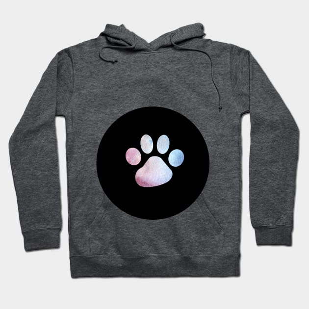 Paw Print - Soft Lilac Silhouette Hoodie by SophieStockArt